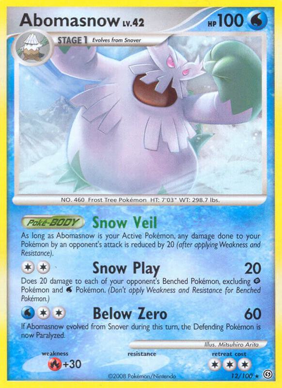 Abomasnow Pokemon card from Stormfront