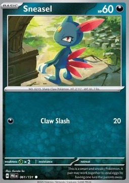 Sneasel Pokemon card from Prismatic Evolutions