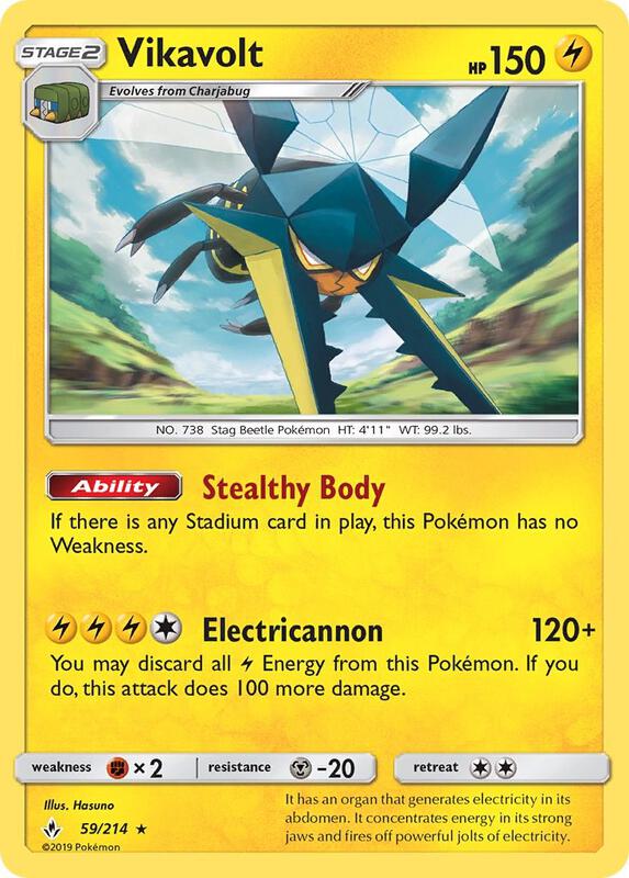 Vikavolt Pokemon card from SM - Unbroken Bonds