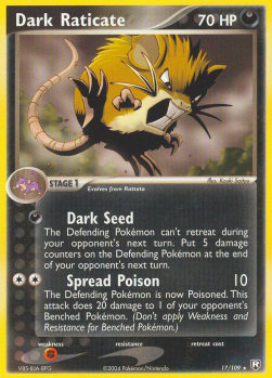 Dark Raticate Pokemon card from EX Team Rocket Returns