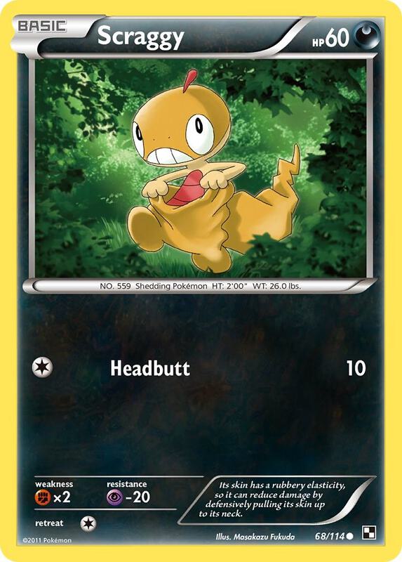 Scraggy Pokemon card from Black and White