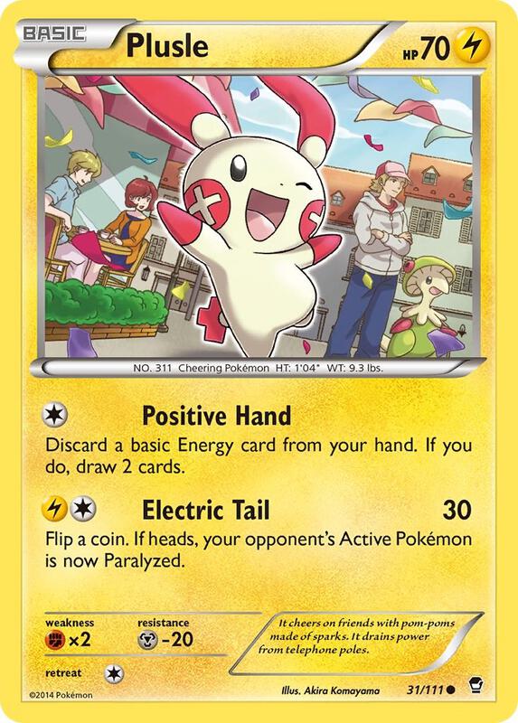 Plusle Pokemon card from XY - Furious Fists