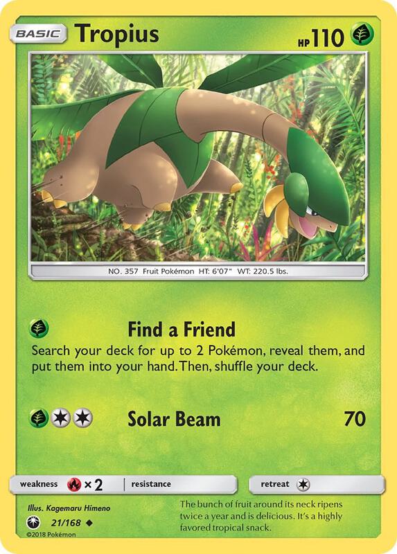 Tropius Pokemon card from SM - Celestial Storm