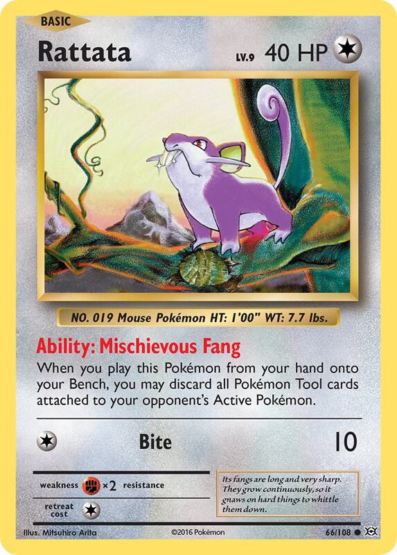 Rattata Pokemon card from XY - Evolutions