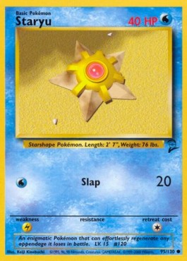 Staryu Pokemon card from Base Set 2