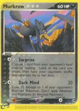 Murkrow Pokemon card from EX Sandstorm