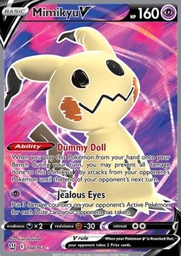 Mimikyu V Pokemon card from Battle Styles