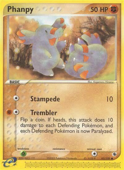 Phanpy Pokemon card from Ruby and Sapphire
