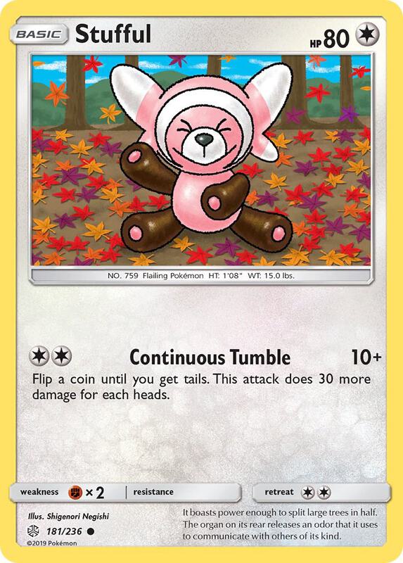 Stufful Pokemon card from SM - Cosmic Eclipse