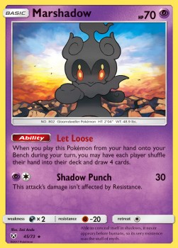 Marshadow Pokemon card from Shining Legends