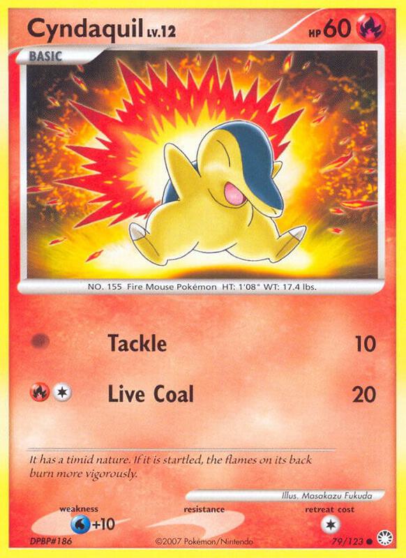 Cyndaquil Pokemon card from Mysterious Treasures