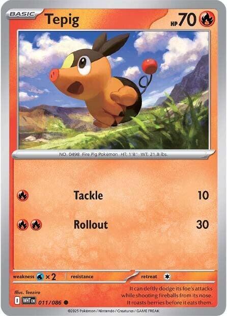 Tepig Pokemon card from SV: White Flare