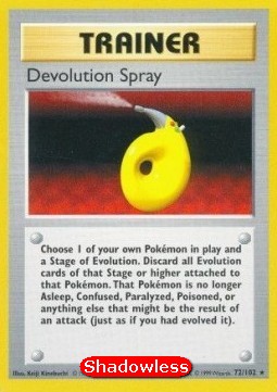 Devolution Spray Pokemon card from Base Set