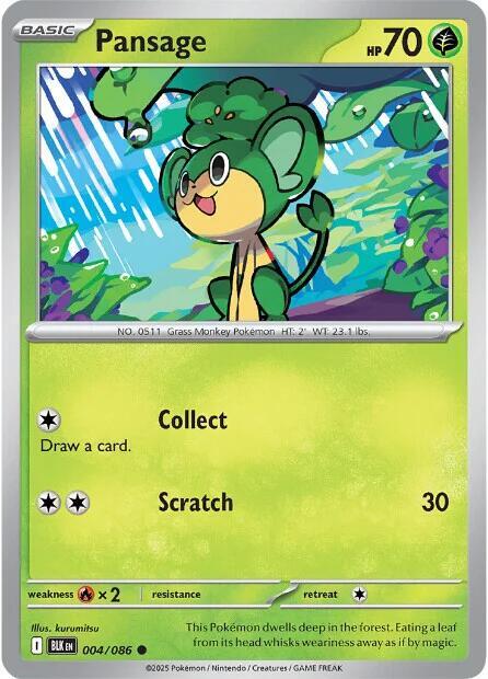 Pansage Pokemon card from SV: Black Bolt