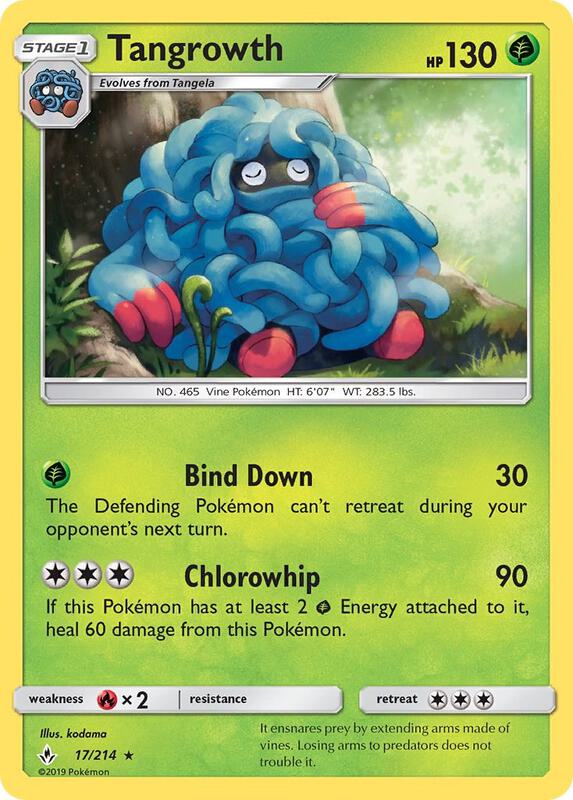 Tangrowth Pokemon card from SM - Unbroken Bonds