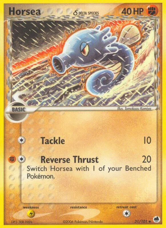 Horsea Pokemon card from Dragon Frontiers