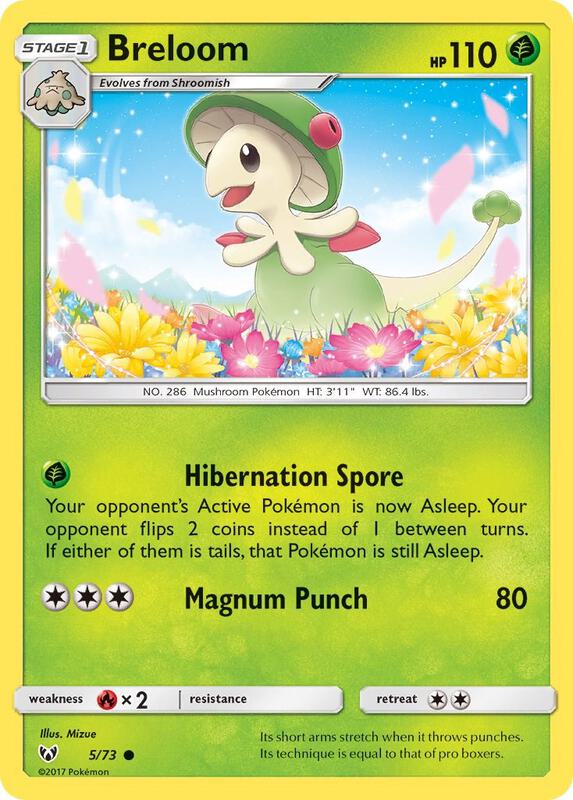 Breloom Pokemon card from Shining Legends