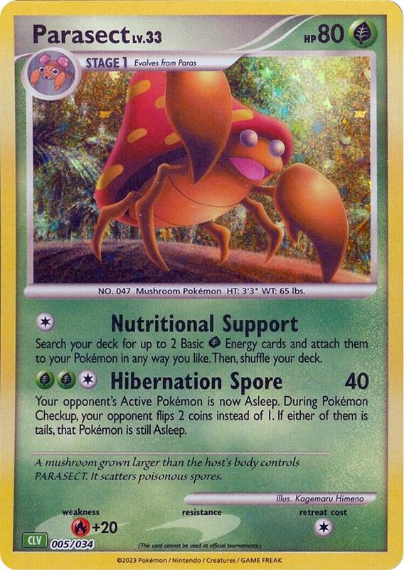 Parasect Pokemon card from Trading Card Game Classic