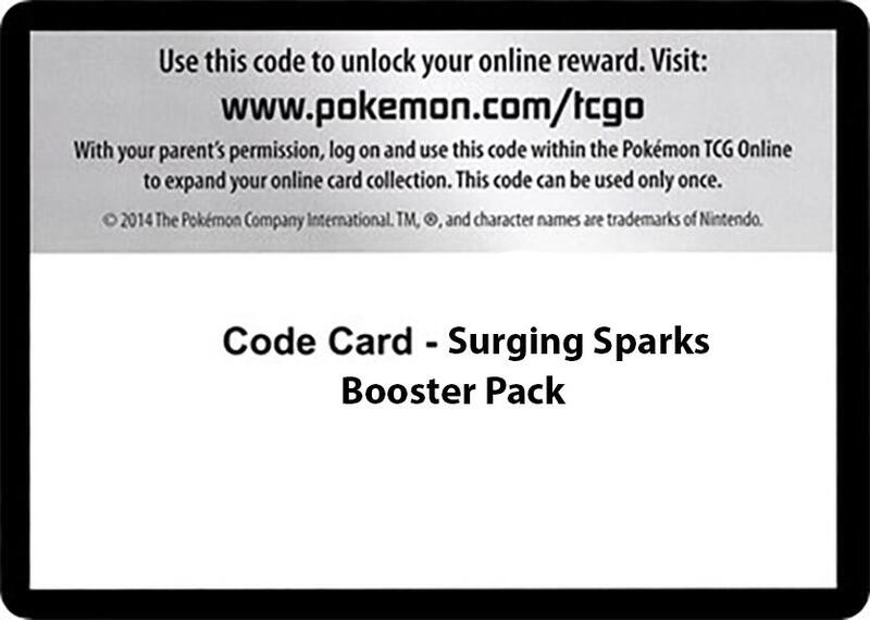 Code Card - Surging Sparks Booster Pack Pokemon card from SV08: Surging Sparks
