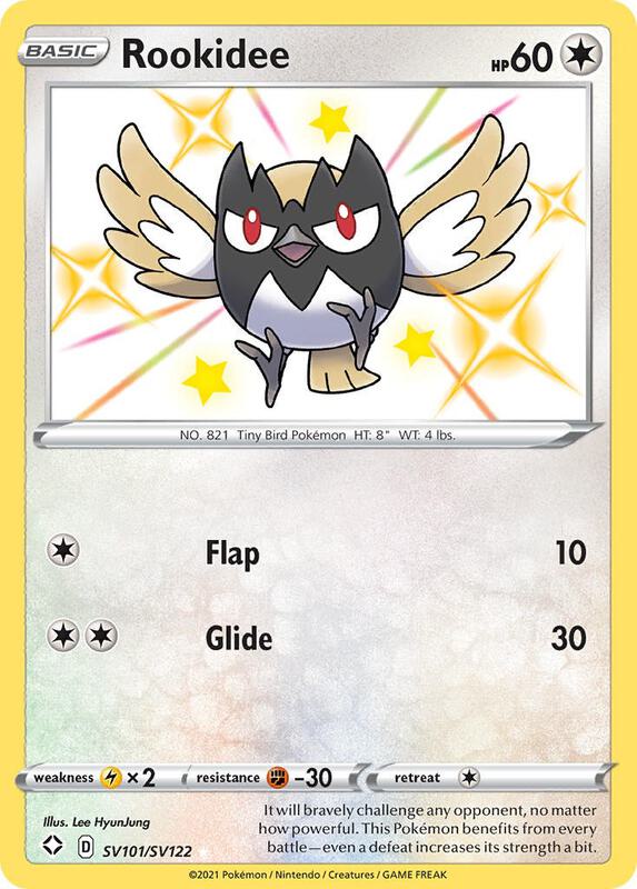 Rookidee Pokemon card from Shining Fates: Shiny Vault