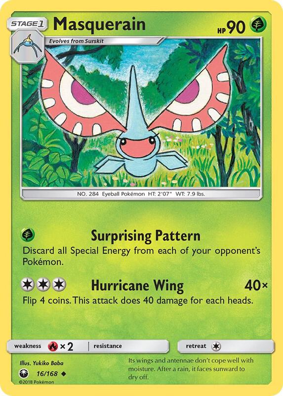 Masquerain Pokemon card from SM - Celestial Storm
