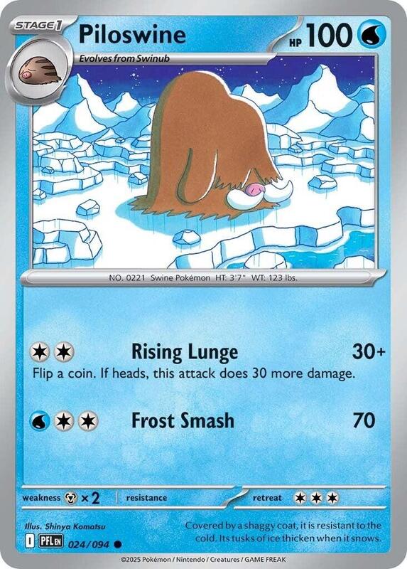 Piloswine Pokemon card from ME02: Phantasmal Flames
