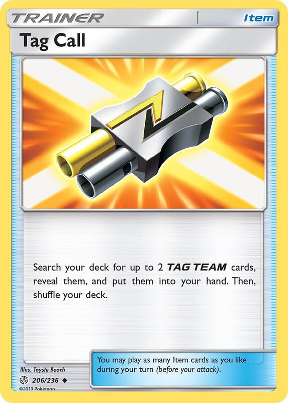 Tag Call Pokemon card from SM - Cosmic Eclipse