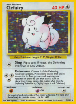 Clefairy Pokemon card from Base Set