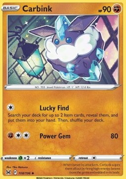 Carbink Pokemon card from Lost Origin