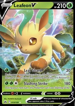 Leafeon V Pokemon card from Crown Zenith
