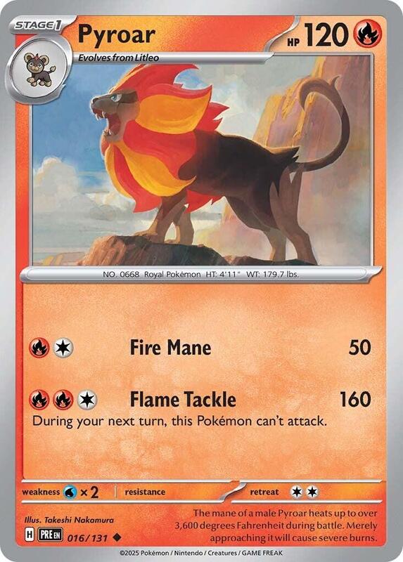 Pyroar Pokemon card from SV: Prismatic Evolutions