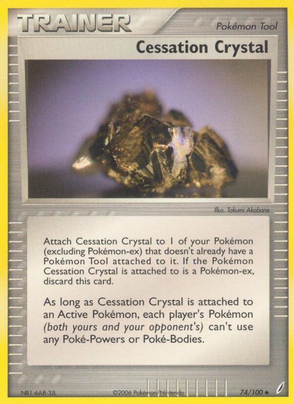 Cessation Crystal Pokemon card from Crystal Guardians