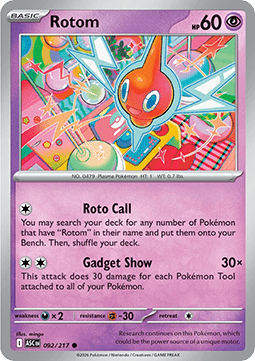 Rotom Pokemon card from Ascended Heroes
