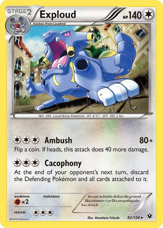 Exploud Pokemon card from XY - Fates Collide