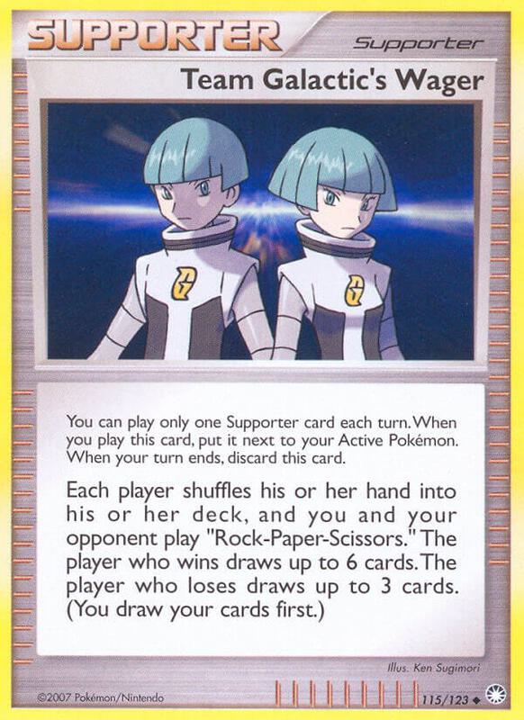 Team Galactic's Wager Pokemon card from Mysterious Treasures