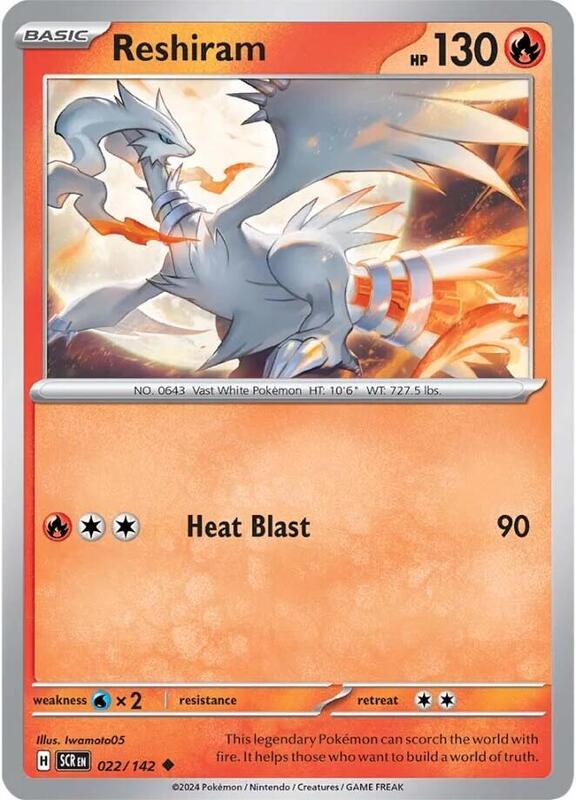 Reshiram Pokemon card from SV07: Stellar Crown
