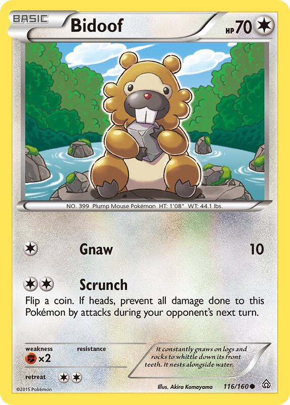 Bidoof Pokemon card from XY - Primal Clash