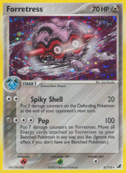 Forretress Pokemon card from EX Unseen Forces
