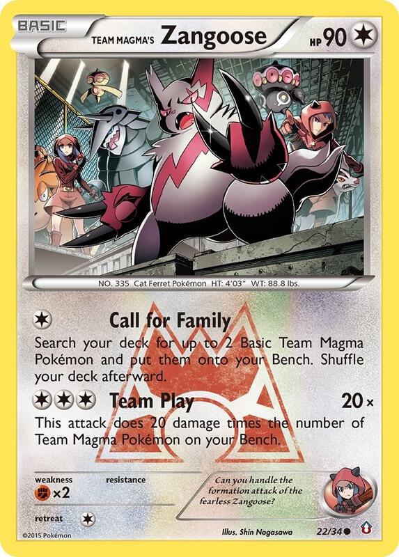 Team Magma's Zangoose Pokemon card from Double Crisis