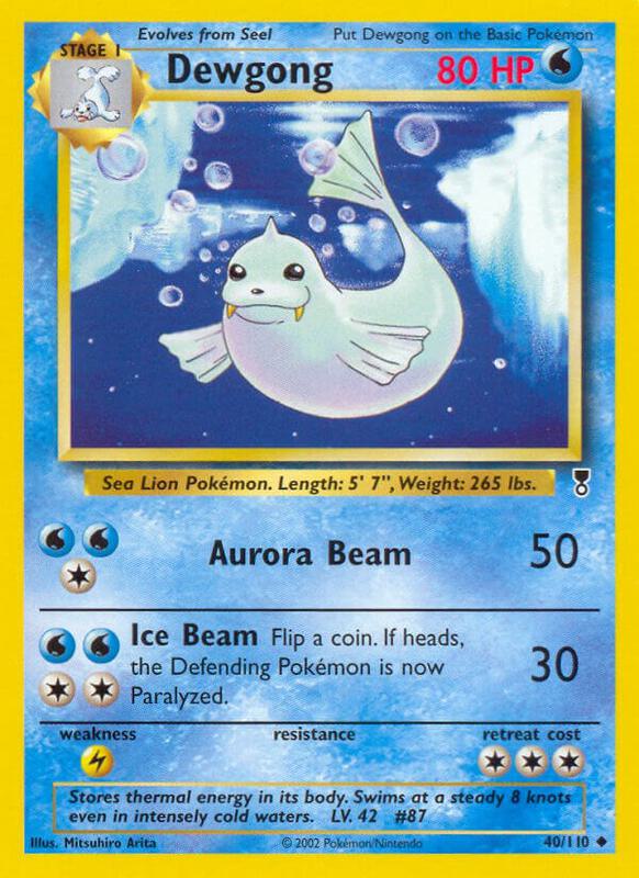 Dewgong Pokemon card from Legendary Collection