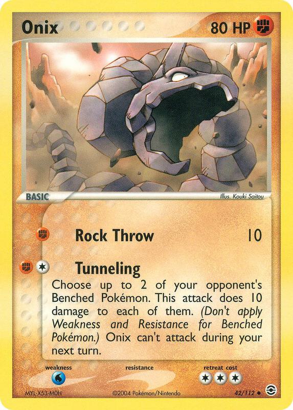 Onix Pokemon card from FireRed & LeafGreen