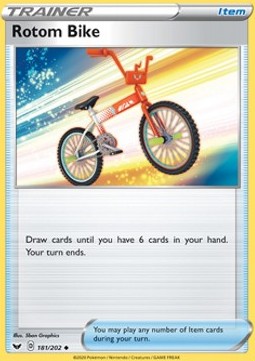 Rotom Bike Pokemon card from Sword Shield