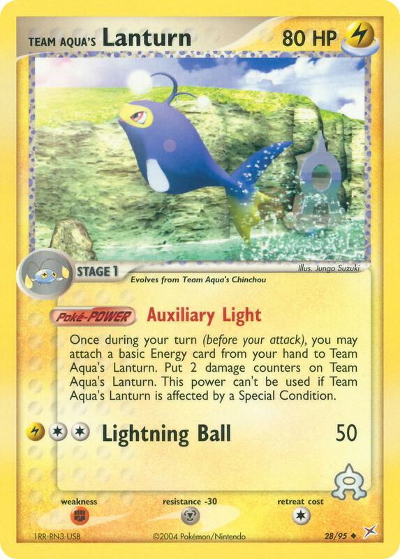 Team Aqua's Lanturn Pokemon card from Team Magma vs Team Aqua