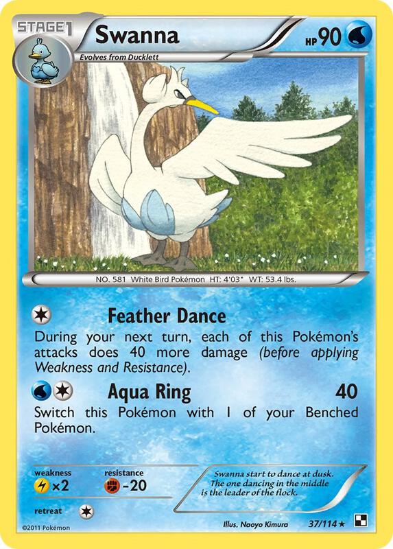 Swanna Pokemon card from Black and White