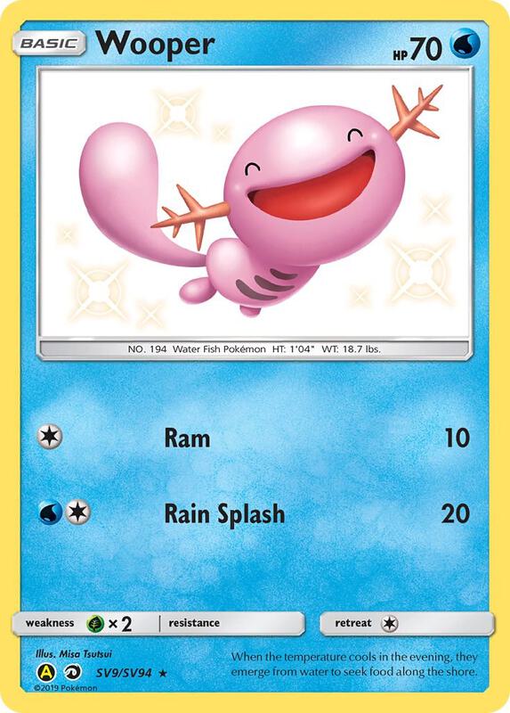 Wooper Pokemon card from Hidden Fates: Shiny Vault