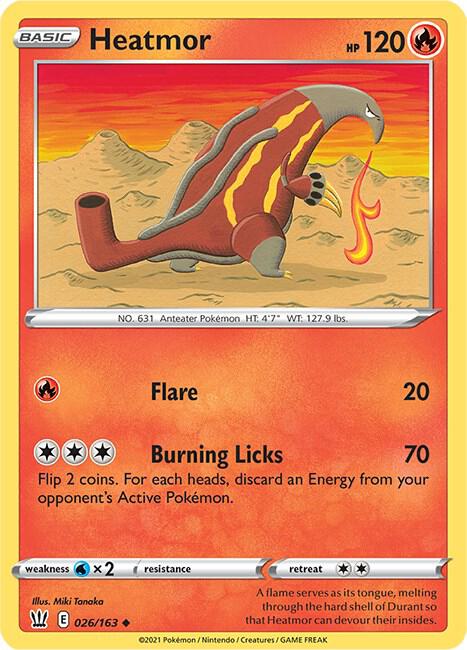 Heatmor Pokemon card from SWSH05: Battle Styles