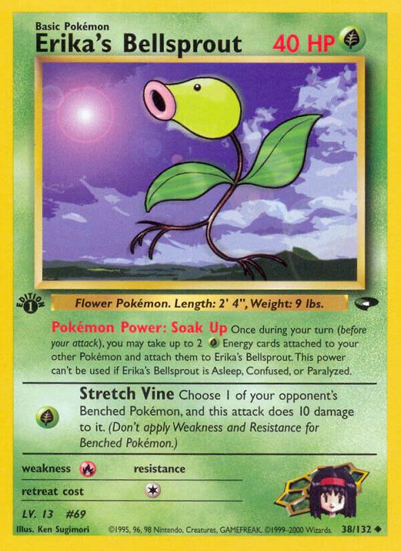 Erika's Bellsprout Pokemon card from Gym Challenge