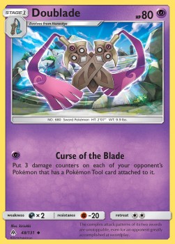 Doublade Pokemon card from Forbidden Light