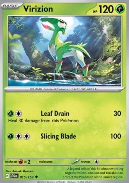 Virizion Pokemon card from Journey Together