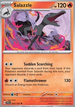 Salazzle Pokemon card from Stellar Crown